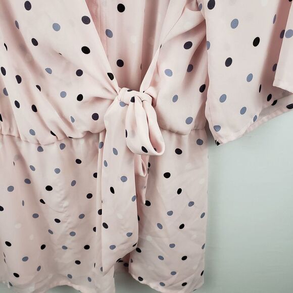 LANE Bryant Polka Dot Wrap Chiffon Blouse Size 14 - Picture 7 of 7